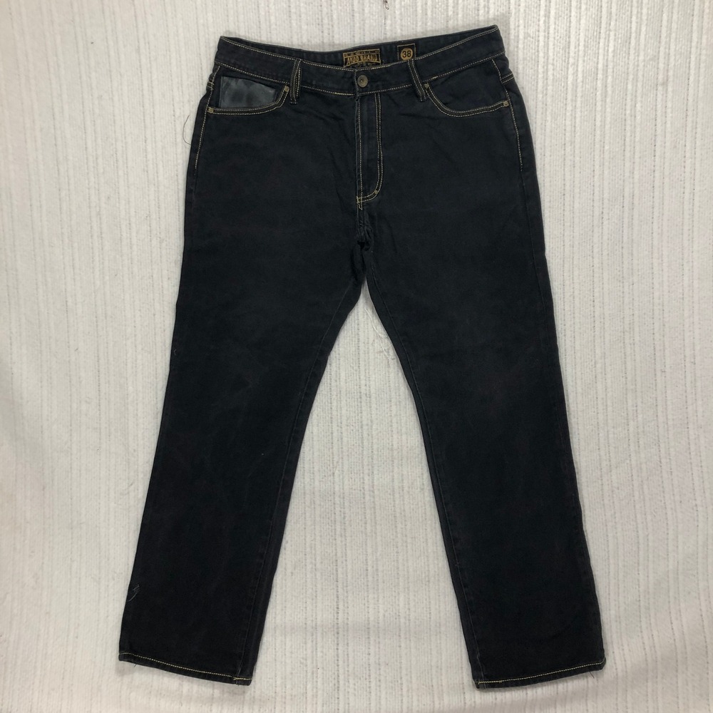 Akoo Brand Black Denim‎ Jeans Straight Leg Casual Pants Mens Size 38